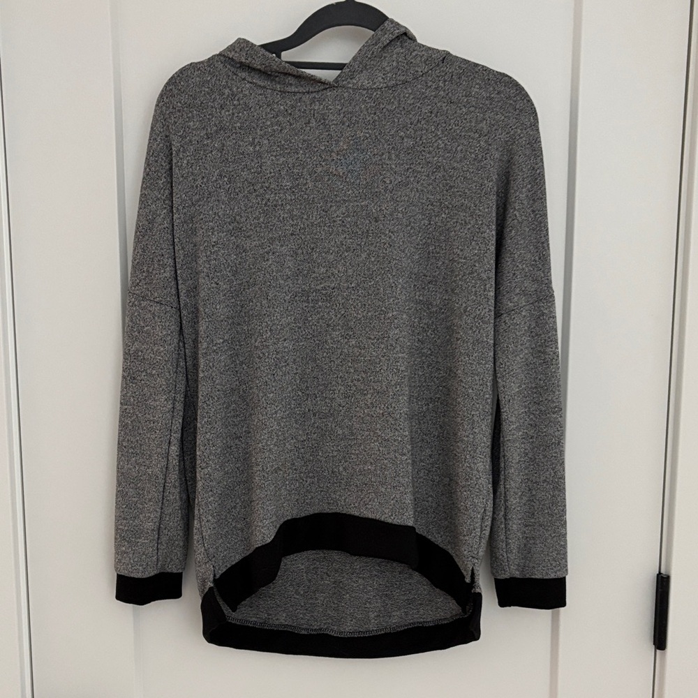 Go Couture Gray and Black Sweater Hoodie